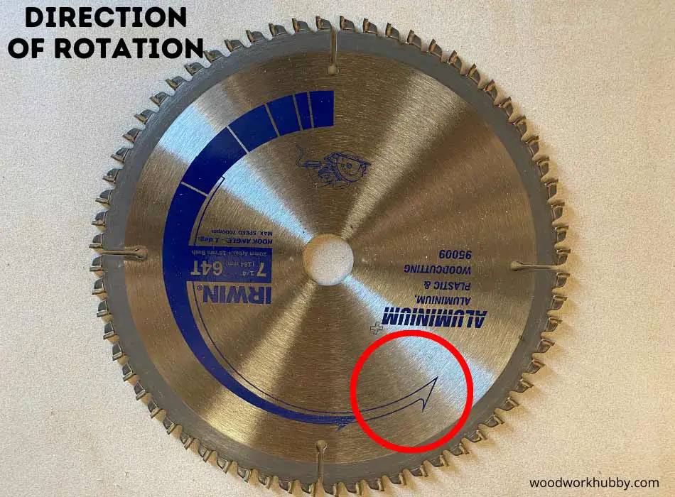 Which direction does circular saw blade spin